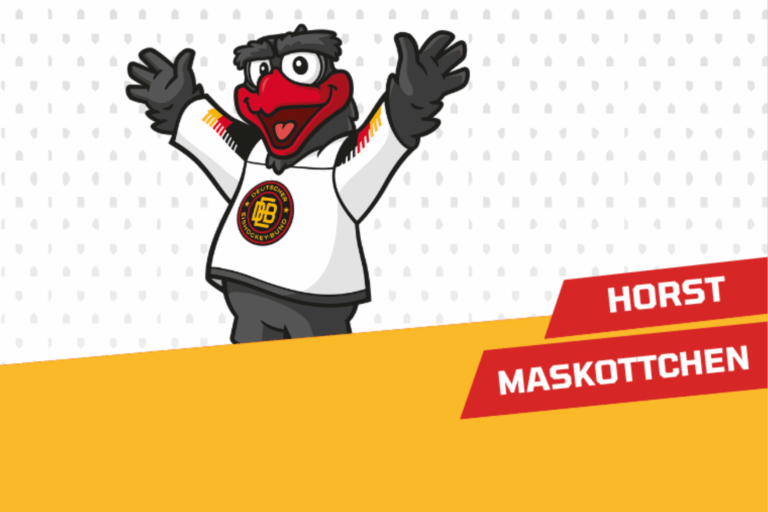 Autogrammkarte mit Maskottchen Horst