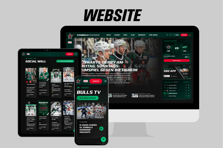 Starbulls Website Vorschau auf verschiedenen Bildschirmen